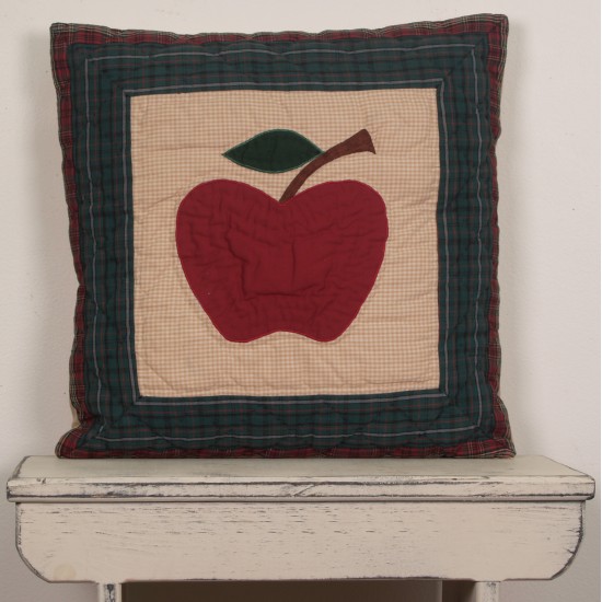 Apple Plaid Cranberry Red Throw Pillow