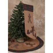 Gingerbread Plaid Stocking Tea Dyed