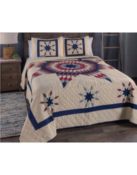 Lone Star Rust / Navy / Off White Quilts