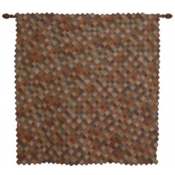 Quilted Squares Large Wall Hanging/Throw Tea Dyed