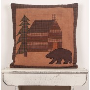 Cabin in the Woods Throw Pillow Tea Dyed