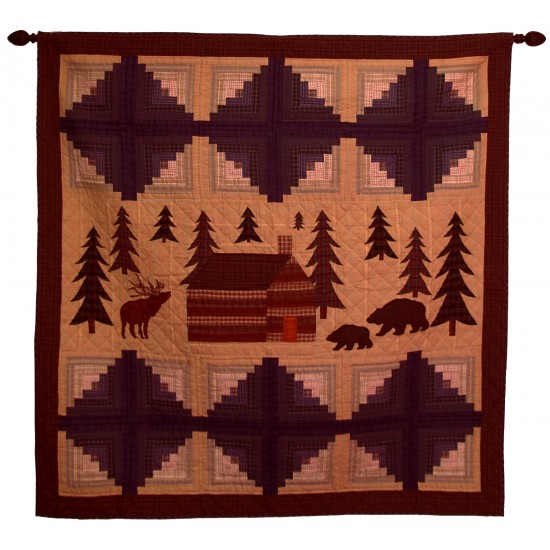 Cabin in the Woods Large Wall Hanging/Throw Tea Dyed