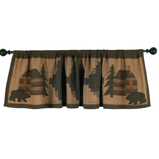 Cabin in the Woods Window Valance Tea Dyed