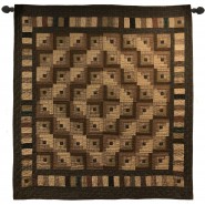 Country Log Cabin Large Wall Hanging/Throw Tea Dyed