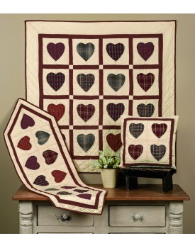 Hearts Multicolor in Off-White Background Quilts