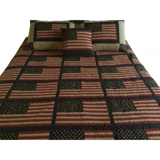 The Flag Queen Tea Dyed Bedspread