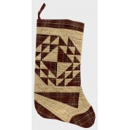 Colonial Patches Burgundy Christmas Stocking
