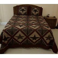 Cabin Star King Tea Dyed Bedspread