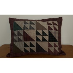 Rustic Flying Geese Pillow Sham Tea Dyed