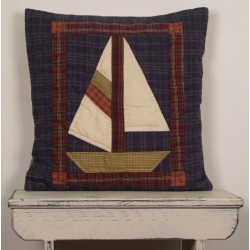 Sailboat Navy Throw Pillow