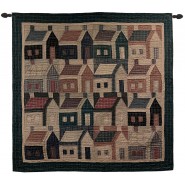 School House Large Wall Hanging/Throw Tea Dyed