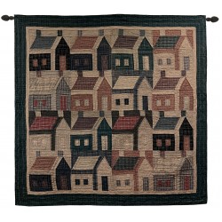 School House Large Wall Hanging/Throw Tea Dyed