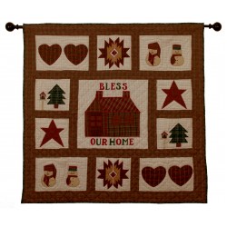 Bless Our Home Wall Hanging/Throw Tea Dyed