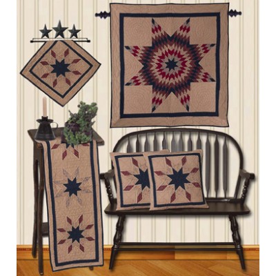 Lone Star Rust / Navy / Off White Tea Dyed Quilts