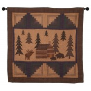 Cabin in the Woods Wall Hanging Tea Dyed