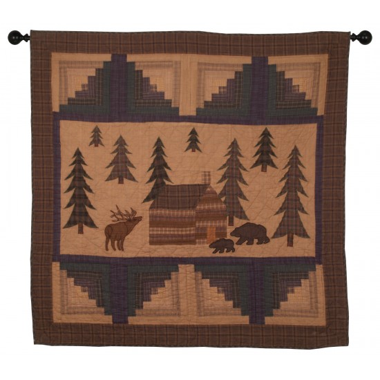 Cabin in the Woods Wall Hanging Tea Dyed