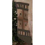 Country Log Cabin Stocking Tea Dyed