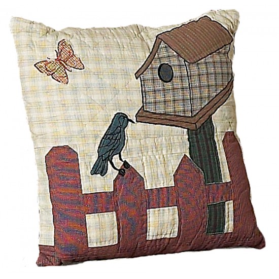 Bird House Throw Pillow