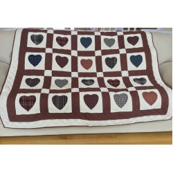 Hearts Multicolor Off-White Background Large Wall Hanging/Throw