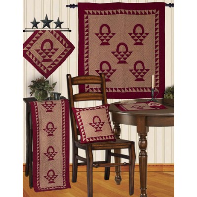 Basket Cran Red / Off White Tea Dyed Quilts
