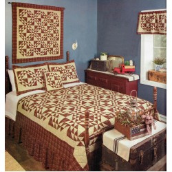 Colonial Patches Burgundy King Bedspread