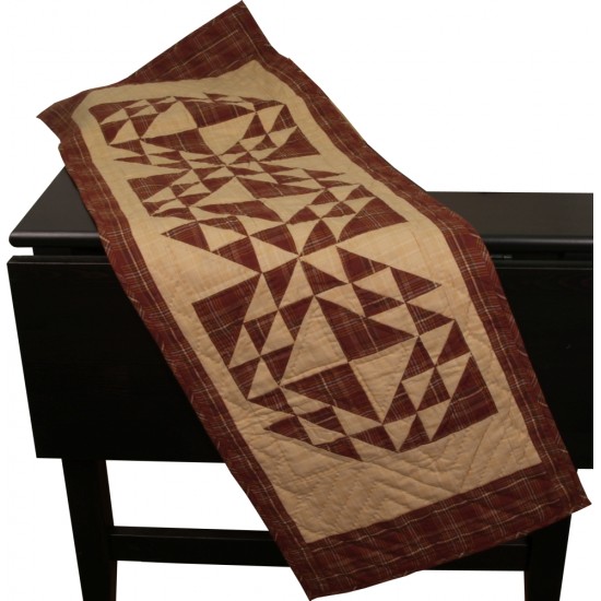 Colonial Patches Burgundy Small Table Runner