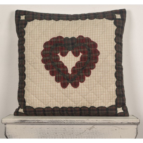 Hearts Appliqued / Embroidered Throw Pillow