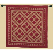 Red Diamond Square Wall Hanging Tea Dyed