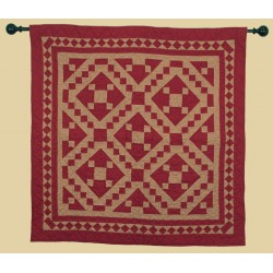 Red Diamond Square Wall Hanging Tea Dyed