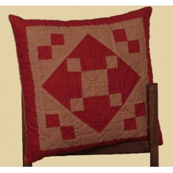 Red Diamond Square Throw Pillow Tea Dyed