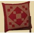 Red Diamond Square Throw Pillow Tea Dyed