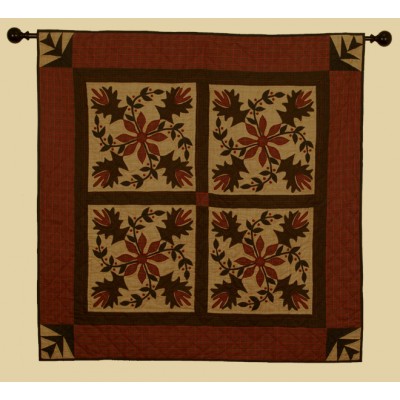 Poinsettia Tea Dyed Quilts
