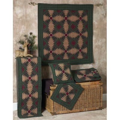 Pineapple Log Cabin Tea Dyed Quilts