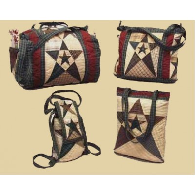 Primitive Star Quilted Bags