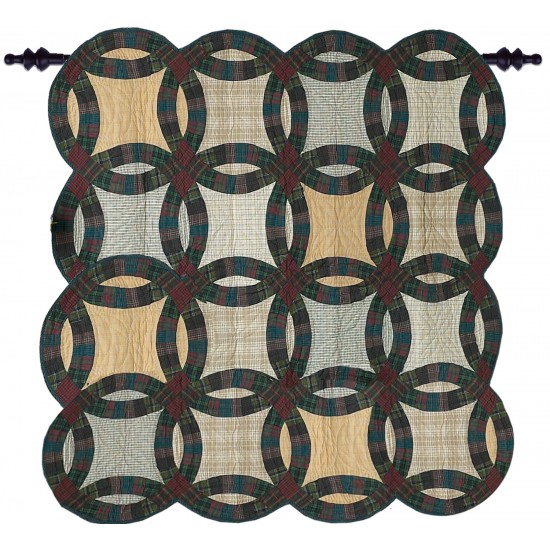Double Wedding Ring Plaid Large Wall Hanging/Throw